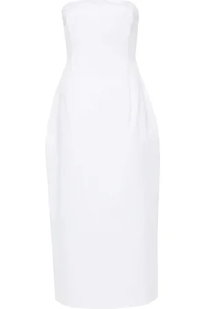 MAGDA BUTRYM Strapless cotton midi dress