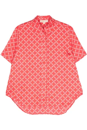 Michael Kors Empire logo-print satin shirt