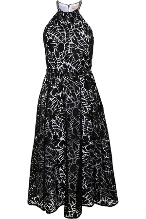 Michael Kors Broderie-anglaise belted midi dress