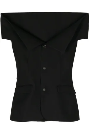 EgonLab Off-shoulder single-breasted vest