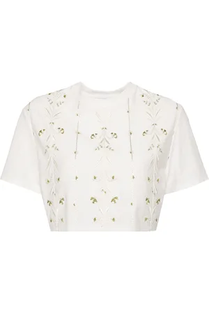 Giambattista Valli Embroidered cotton croped top