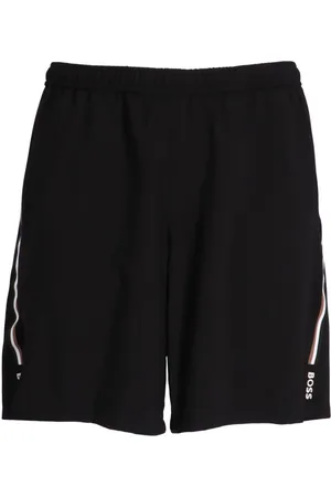 HUGO BOSS Side-stripe logo-print track shorts