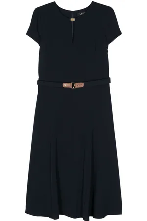 Ralph Lauren Logo-plaque georgette dress