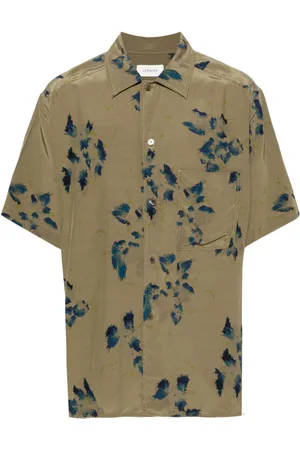 LEMAIRE Floral-print spread-collar shirt