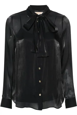Michael Kors Crinkled pussy-bow shirt