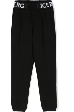 Iceberg Logo-waistband cotton trousers
