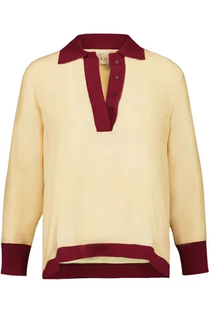 Paula Diane V-neck silk blouse