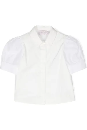 Marchesa Notte Puff-sleeved cotton shirt