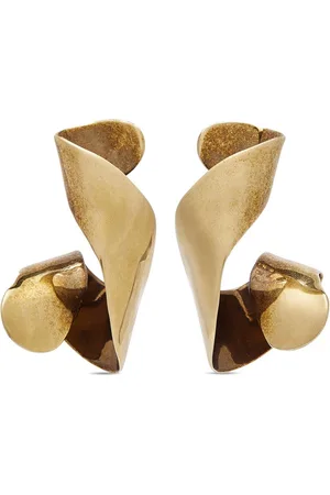 DRIES VAN NOTEN Asymmetric brass earrings