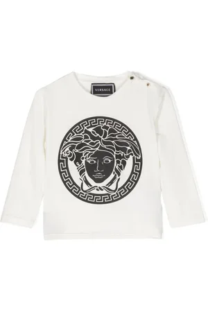 VERSACE Logo-print cotton-blend shirt