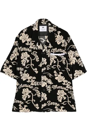 Marine Serre Patterned-jacquard terry-cloth shirt