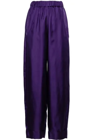 BLANCA High-waist silk palazzo trousers