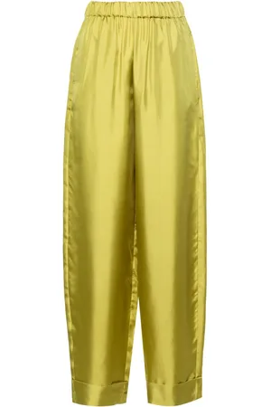 BLANCA High-waist silk palazzo trousers