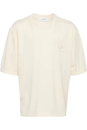 LANEUS Palm logo-embroidered cotton T-shirt