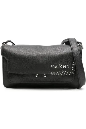 Marni Logo-stitched leather crossbody bag