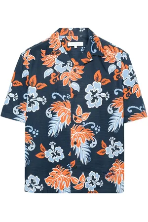 Maison Kitsuné Floral-print ripstop shirt