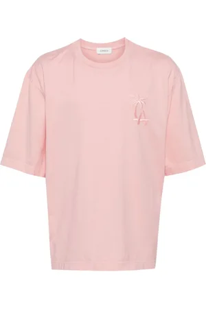LANEUS Palm logo-embroidered cotton T-shirt