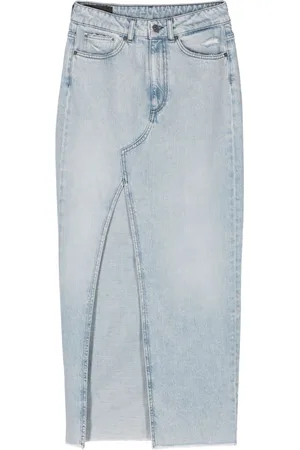 Dondup High-rise denim maxi skirt
