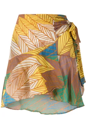 AMIR SLAMA Printed wrap skirt with panels