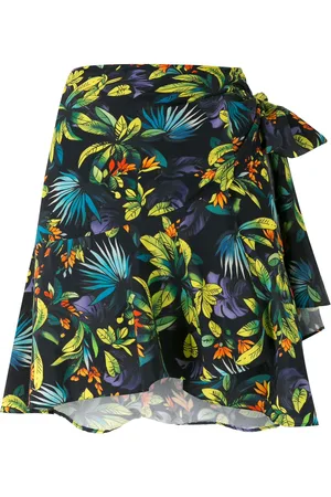 AMIR SLAMA Printed wrap skirt with panels
