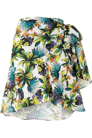 AMIR SLAMA Printed wrap skirt with panels