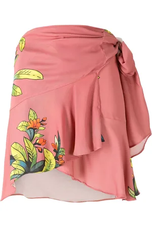 AMIR SLAMA Paneled print wrap skirt