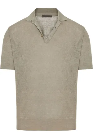 corneliani Textured-finish cotton polo shirt