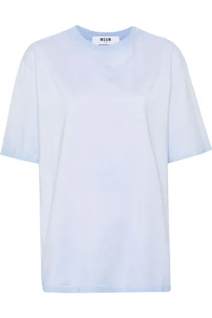 Msgm Logo-embroidered cotton T-shirt