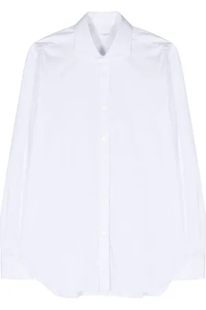 BARBA Spread-collar cotton-blend shirt