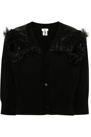 Comme des Garçons Organza-detail knitted cardigan