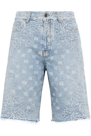 AMIRI Bandana-jacquard denim shorts