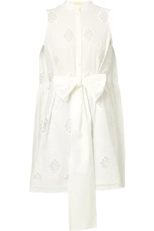 Erdem Lace-panels tied-waist dress