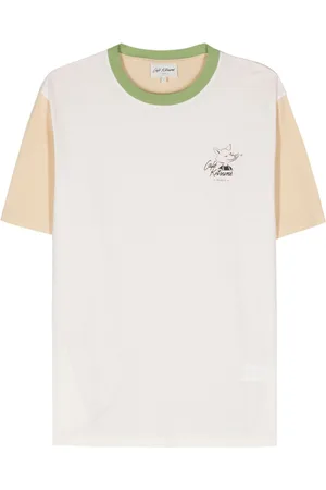 Café Kitsuné Café Kitsuné-print colourblock T-shirt
