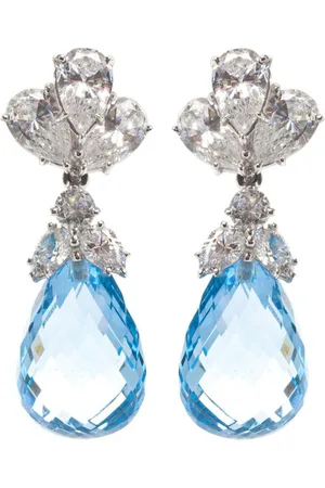 FANTASIA BY DESERIO Aqua Briolette drop earrings