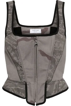 Marine Serre Regenerated cotton corset top