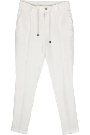 PESERICO SIGN Tapered linen trousers