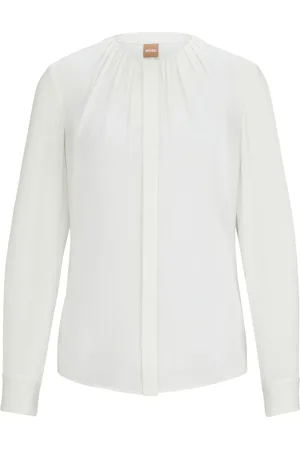 HUGO BOSS Gathered-neckline blouse