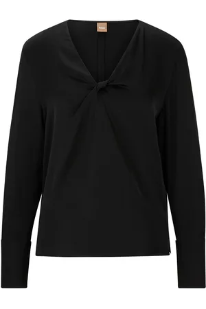 HUGO BOSS Twist-detailing silk blouse