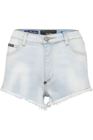 Philipp Plein Logo-appliqué denim shorts