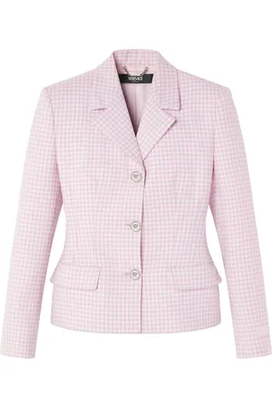 VERSACE Gingham virgin-wool blazer