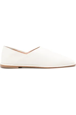 Emporio Armani Square-toe leather slippers