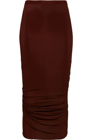Rick Owens High-waisted ruched midi skirt