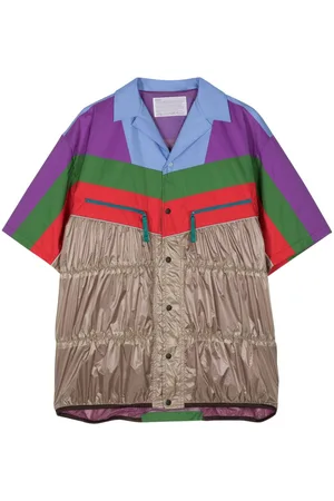 Kolor Drapped colour-block shirt