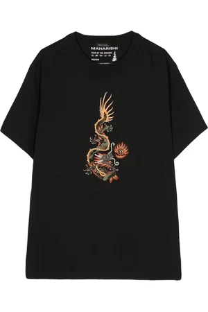 Maharishi Dragon-embroidered cotton T-shirt