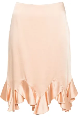Stella McCartney Ruffled satin midi skirt