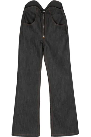 We11 Done Uneven thigh-rise wide-leg jeans