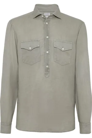 Brunello Cucinelli Spread-collar long-sleeve shirt