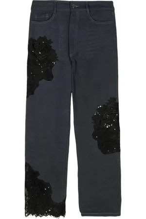Collina Strada Mikaela sequin lace-detail jeans