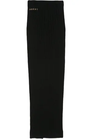 Marni Logo-jacquard ribbed skirt