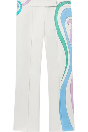 Puccini Marmo-Print cotton-blend trousers